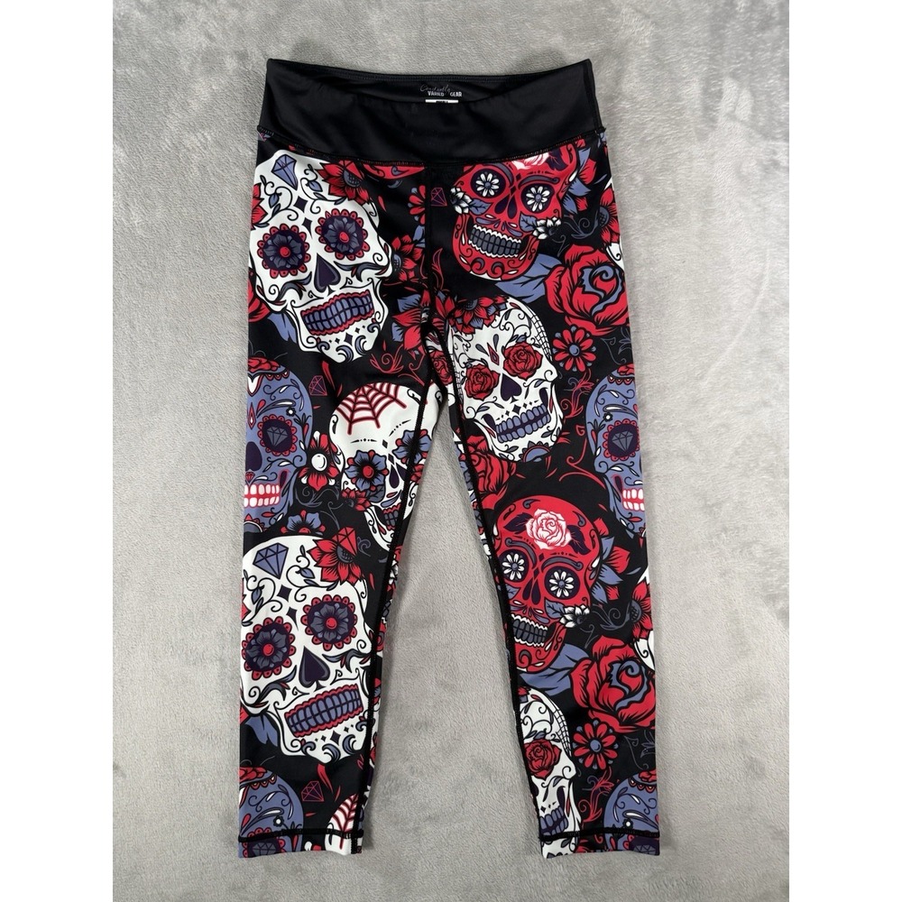 Constantly‎ Varied Gear Leggings Womens Small Skull Floral Print 20" Length